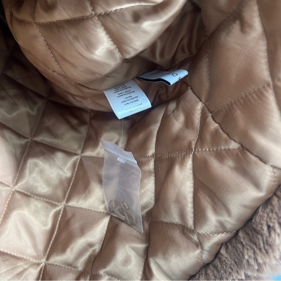 Eaves Cash Brown Faux Fur Classic Collared Formal Teddy Coat Medium - Picture 7 of 10